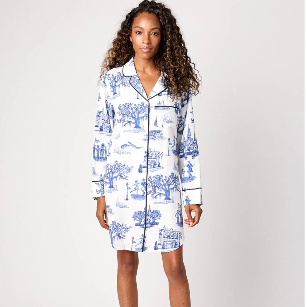 New Orleans Toile Sleep Shirt - Picture 2 of 11